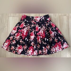 Roz & Ali Black Pink Pleated Skater Mini Skirt